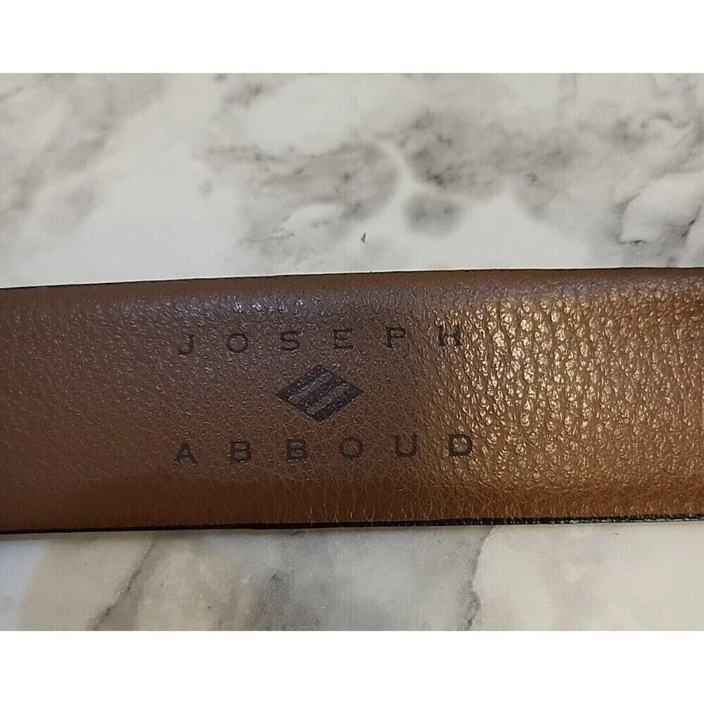 Joseph Abboud Black Genuine Leather Dress Belt Italy Men's Size 45" - Picture 4 of 8